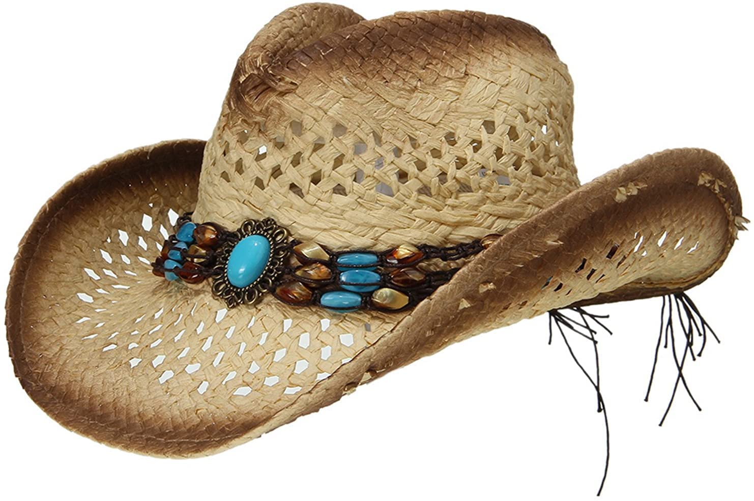 Amazon.co.jp: カウボーイスタイル ストローハット テンガロンハット